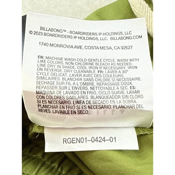 Billabong Pipeline Women's Shorts Green Pull On Size Small Beach Swim Summer NEW - Picture 11 of 11